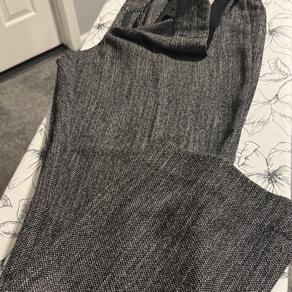 LOFT Black and White Straight Leg Pants